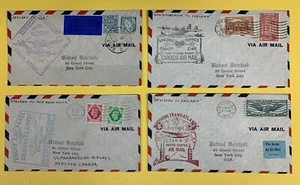 Lot of 4 Diff. 1939 First Flight Covers: U.S., Ireland, Canada, & Great Britain - Picture 1 of 2