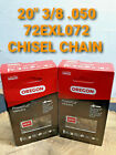 20" 2 Pack Oregon Husqvarna 272 Xp 72Exl072 3/8 .050 Chisel Chainsaw Chain
