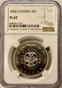 1964 Kanada Silber Dollar Charlottetown NGC PL-67 - Bild 1 von 4