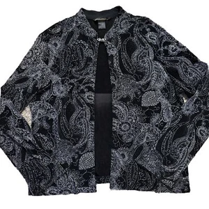 Chaqueta corta para mujer de noche negra brillante brillante XL círculos sociales - Imagen 1 de 16