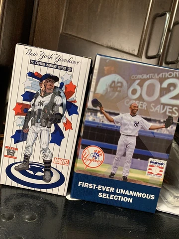 Mariano Rivera Captain America Bobblehead Yankees Marvel SGA 7/12 & PLAQUE 8-17 Cover
