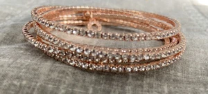 Anne Klein multi row rhinestone bracelet-Rose Gold - Picture 1 of 3