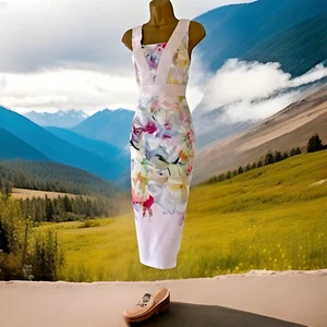 TED BAKER HANGING-GARDENS FLORAL BODYCON DRESS (TB 3) UK 12 (US 8) EUR 40 - Picture 1 of 24