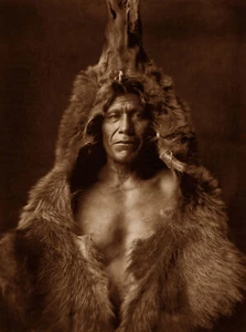 Edward Curtis Bear's Belly Arikara 1908 17"x 22" Archival Art Print - Picture 1 of 1