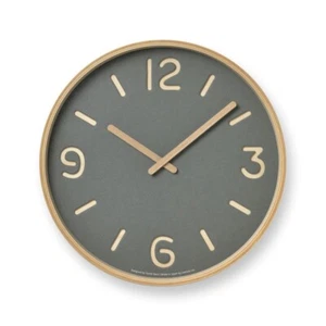Orologio da parete Lemnos Thomson carta analogico legno grigio NY18-15 GY 12 pollici Made in Japan - Foto 1 di 5