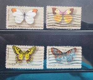 US STAMPS SCOTT# 1712-1715 Used- 13c BUTTERFLIES FREE SHIP 1977 - Picture 1 of 3