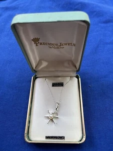 Cultured Pearl Necklace On Sterling Silver Chain -NIB - Picture 1 of 4