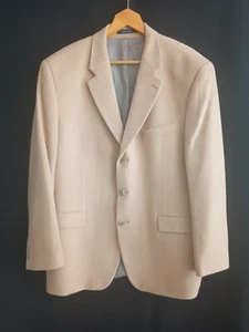 Blazer Chaqueta Deportiva Ralph Lauren Beige 100% Cabello Camel 3 Botones 46R - Imagen 1 de 17