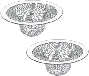 2PCS Tub Drain Hair Catcher - 2.75 Inch Shower Drain Mesh Strainer, Stainless St - Picture 1 of 12