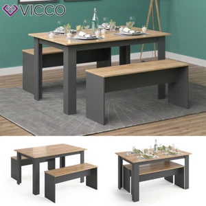Tischgruppe Sitzgruppe Esszimmer Sentio Esstisch Küche Tisch Anthrazit Vicco - Bild 1 von 8