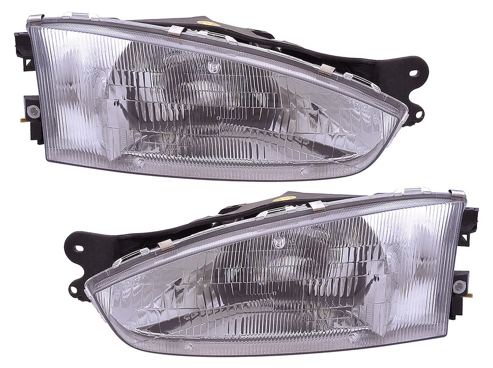 For 1997-2002 Mitsubishi Mirage Coupe Headlight Halogen Set Pair - Image 1 of 2