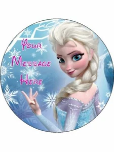 DISNEY FROZEN | ELSA EDIBLE 7.5" ROUND BIRTHDAY CAKE TOPPER - Picture 1 of 1
