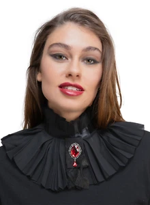 Vampire Collar With Jewel Ladies Vampiress Halloween Fancy Dress Accessory - Picture 1 of 1
