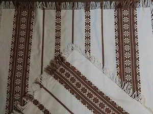 VINTAGE NORDIC SAMPLER SCANDINAVIAN EMBROIDERED TABLECLOTH 58"x 44" - Picture 1 of 3
