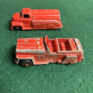 VINTAGE TOOTSIETOY/MIDGETOY 1/50 FIRETRUCK/TANKER TRUCK MADE USA 3.5” - Picture 1 of 9