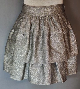 Sz 4 Diane Von Furstenberg Metallic Tired Cocktail Mini Skirt Nice! NYE/Party - Picture 1 of 16