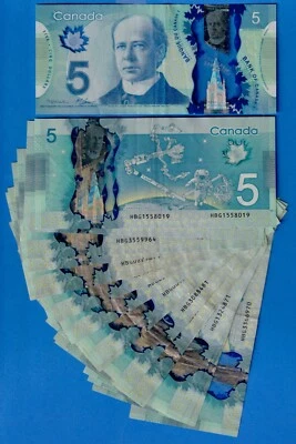 Canada  $5 2013 BC-69a / 106a  Circulated Note First Prefix HBG   Free Shipping - Image 1 of 3