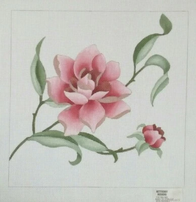 BETTIERAY Designs needlepoint HP handpaint canvas PF1415 PEONY Floral 13 mesh - Image 1 of 4