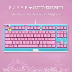 New RAZER x Sanrio Hello Kitty Limited Edition Professional Gaming Keyboard Pink - Picture 1 of 9