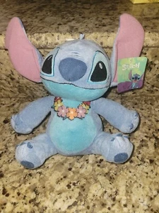 NEW 9" Disney Lilo & Stitch w/ Hawaiian Lei Plush Stuffed Animal - Picture 1 of 3