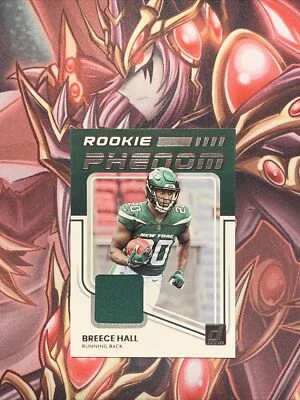 2022 Panini Donruss Breece Hall Rookie Phenom Jersey Patch Card Jets 🔥📈RPJ-13 - Image 1 of 2