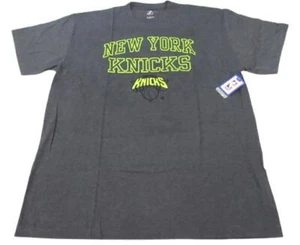 New York Knicks Mens Sizes 2XL-3XL-4XL-5XL-6XL-Tall Gray Majestic Shirt - Picture 1 of 6