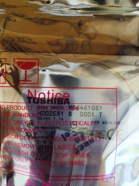 *New* Toshiba (MK6461GSY) 640GB,7200RPM, 2.5" Internal Hard Drive - Image 1 of 4