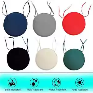 Set of 4 Waterproof Round Seat Pads Indoor/Outdoor Kitchen Garden Chair Cushions - Picture 1 of 7