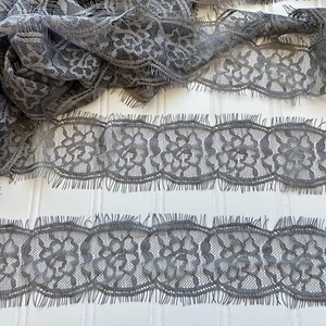3 Yards Grey Eyelash French Mesh Lace Trim for Sewing/Crafts/Bridal/2.5" Wide - Picture 1 of 12