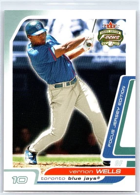 VERNON WELLS 2003 Fleer Focus Jersey Edition Century Number /110 Blue Jays #143 - Image 1 of 2
