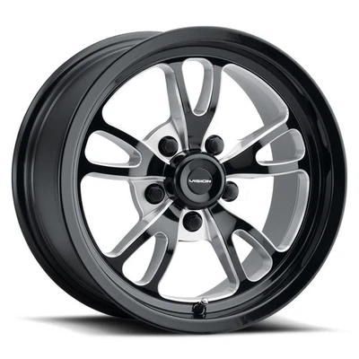15x4 American Muscle 149 Patriot Gloss Black Milled Wheel 5x4.5 (-19mm) - Image 1 of 4