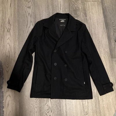 Chaqueta Abrigo Vans Negro Lana Guisante Talla L Foto 1 de 4
