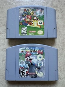 Super Mario 64 & Kart (Nintendo 64, 1997) Authentic Cartridge Only N64 Tested - Picture 1 of 24