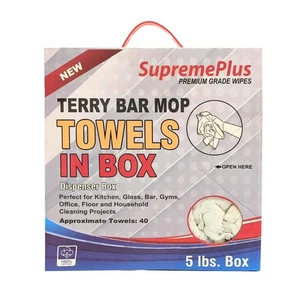 New Terry Bar Mop Towels – Bulk White Rags for Bars & Home – Compressed Boxes - Picture 1 of 45