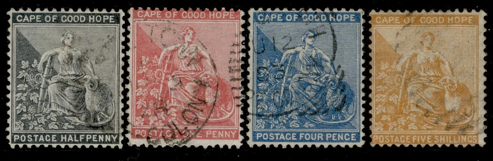 Cabo de Buena Esperanza QV SG28-31, 1871-76 juego completo, BIEN USADO. Cat 54€. Foto 1 de 1