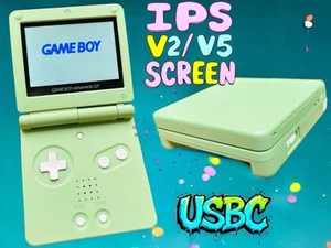 Limited Edition Matcha Gameboy Advance SP Gaming Console IPS V2/V5 & USB C Mod - Picture 1 of 12
