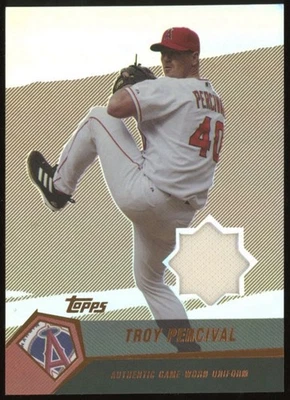 2004 Topps Clubhouse Collection #TPE Troy Percival RELIC Jersey Bronze Gold /99 - Image 1 of 2