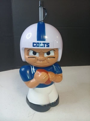 NFL Indianapolis Colts Botella de Agua Personaje de Fútbol Americano con Pajita 16 Onzas Foto 1 de 4