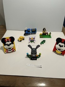 Lego Lot Of 3 Mickey And Minnie,Lego Bricks Heads(40271)and Classic(10696)