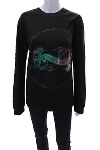 One Teaspoon Womens Long Sleeve Deeper Soundscape Tee Shirt Black Size Small - Picture 1 of 5
