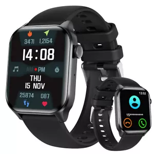 Smart Watch Cardiofrequenzimetro BP Tracker Sport Impermeabile Bluetooth Chiamata Orologio - Foto 1 di 15