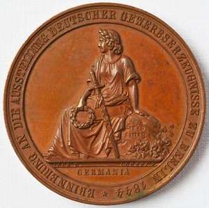 Bronze Medaille Ausstellung Deutscher Gewerbserzeugnisse Berlin 1844 Ø 45 mm - Bild 1 von 2