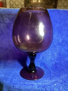 Vintage Glass Globet, Brandy Snifter, Purpleish In Color, 13 Inches Tall, 8 Wide - Picture 1 of 5