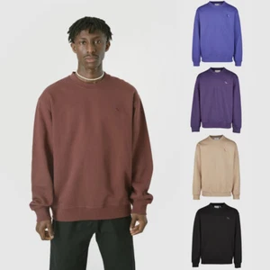 Cleptomanicx Boxy Crewneck "Embro Gull Mono" Pullover Bio-Baumwolle Stickerei - Foto 1 di 28