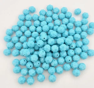 SWAROVSKI CRYSTAL BEADS Light Blue 7mm Round Qty 124 - Picture 1 of 3