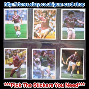 DAILY MIRROR 1986-87 STICK WITH SOCCER (WEST HAM UNITED) *SELECT STICKERS*