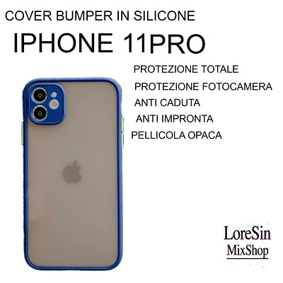 COVER CUSTODIA PROTETTIVA BUMPER RETRO TRASPARENTE OPACO per APPLE IPHONE 11 PRO - Immagine 1 di 4