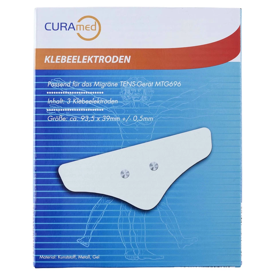 Curamed TENS 1x3 Klebeelektroden MTP 703 für Migräne Tens-Gerät (MTG696) neu&ovp