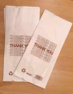 450 Bäckerbeutel Bäckertüten Papertüten 40x20cm "Thank you" Abverkauf Restposten - Bild 1 von 2