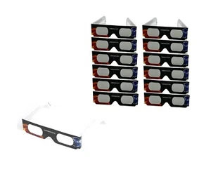NUEVO 12 Paquetes Gafas Sol Eclipse Solar Visor Certificado ISO 2024 Aprobado por la NASA - Imagen 1 de 7